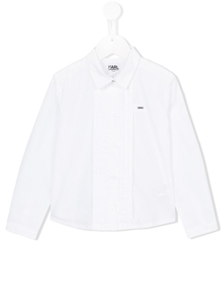 Karl Lagerfeld Kids - Pleated Placket Shirt - Kids - Cotton - 12 Yrs, White