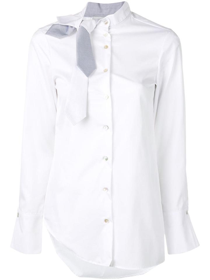 Balossa White Shirt Deconstructed Neck-tie Shirt