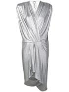 Circus Hotel Ruched Short Dress - Silver