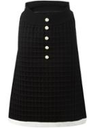 Chanel Vintage Neoprene Skirt, Women's, Size: 40, Black