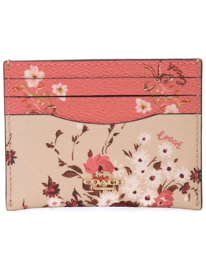 Coach Floral Print Cardholder - Pink