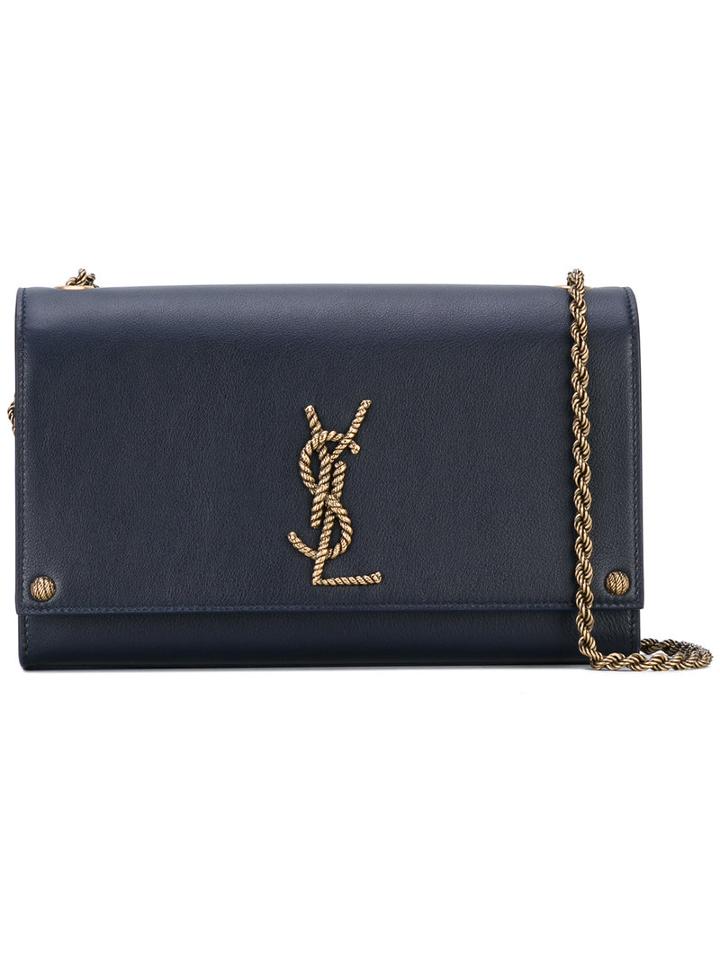 Saint Laurent - Monogram Shoulder Bag - Women - Cotton/leather - One Size, Blue, Cotton/leather