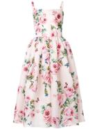 Dolce & Gabbana Rose Print Flared Dress - Pink & Purple