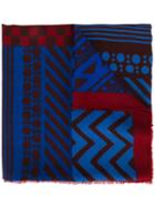 Christian Dior Vintage Geometric Print Scarf, Women's, Blue