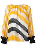 Fendi Striped Blouse, Women's, Size: 40, Silk