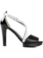 Hogan Interactive Heel Sandals, Women's, Size: 39, Black, Leather/rubber