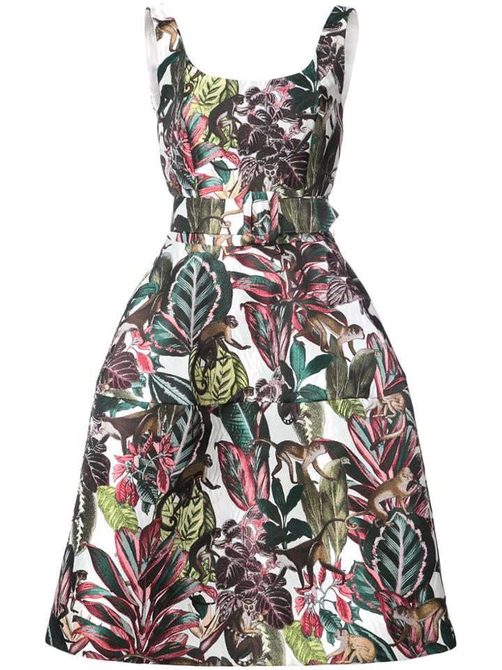 Oscar De La Renta Full Skirt Dress - Multicolour