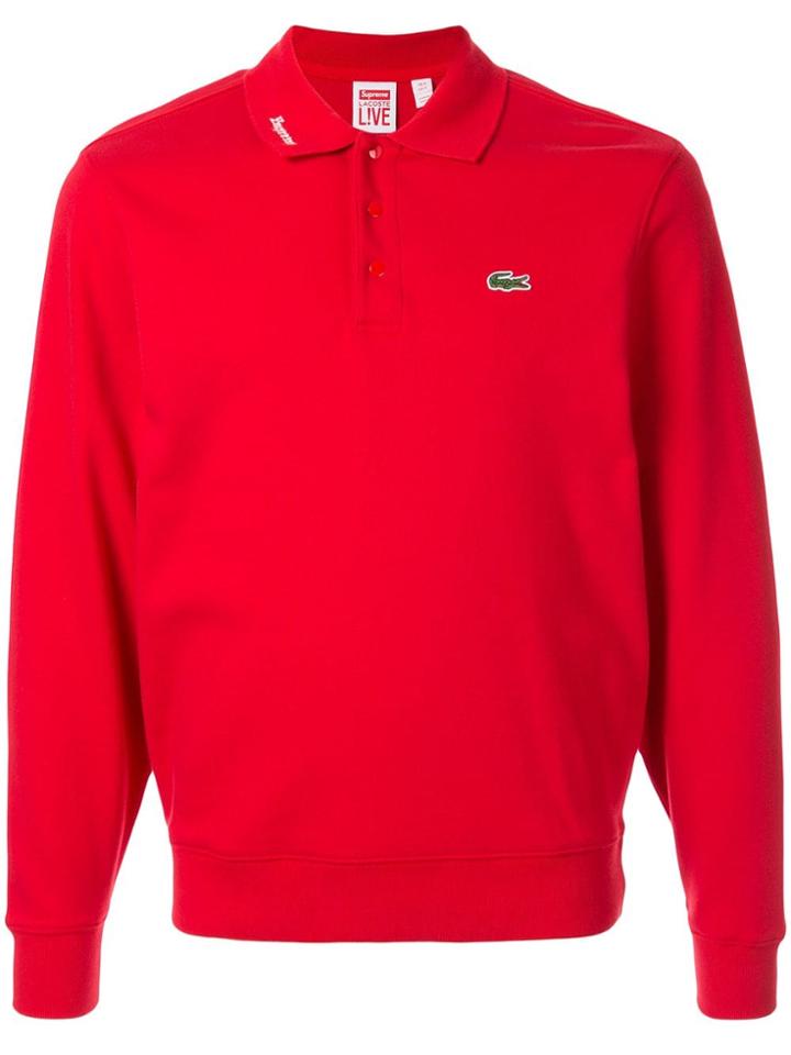 Supreme Lacoste Jersey Polo Top - Red