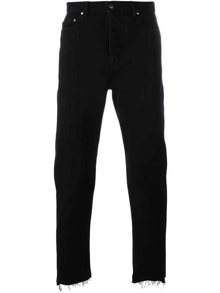 Golden Goose Deluxe Brand Straight Leg Jeans, Men's, Size: 29, Black, Cotton/leather