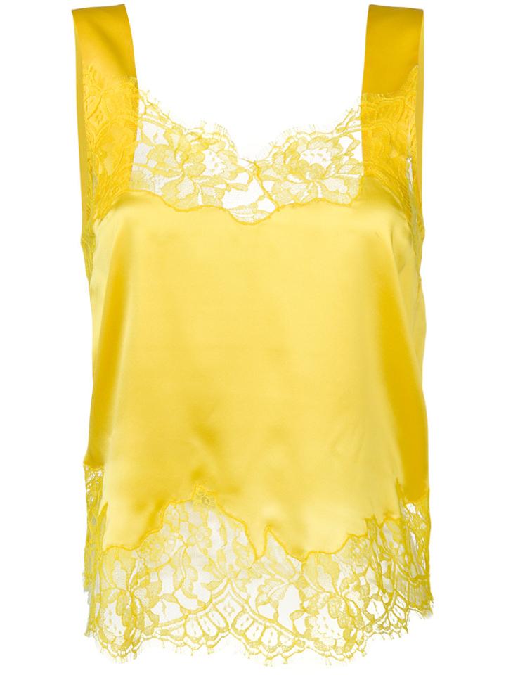 Givenchy Lace Trim Top - Yellow & Orange