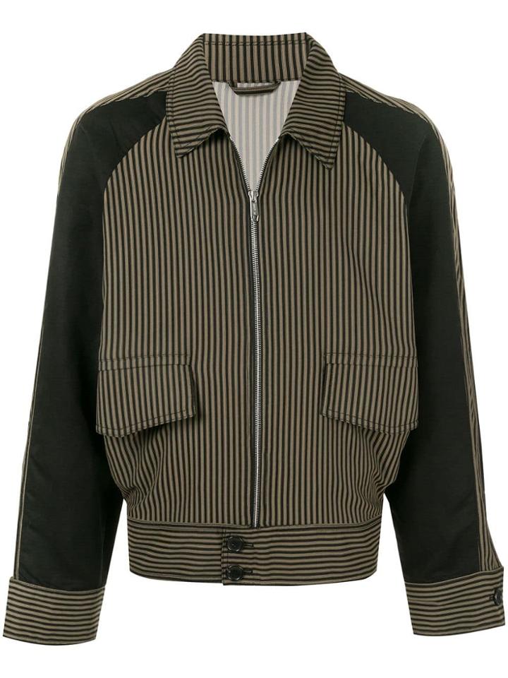 Cerruti 1881 Striped Bomber Jacket - Brown