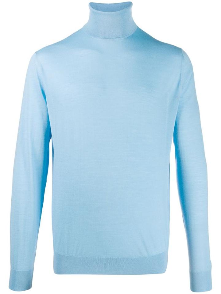Prada Turtle Neck Knitted Sweater - Blue