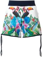 Ea7 Emporio Armani Tropical Print Shorts, Women's, Size: Small, Cotton