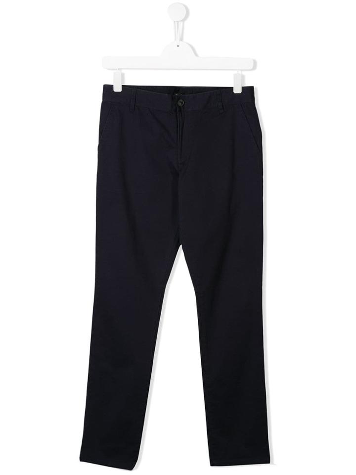 Emporio Armani Kids Teen Cotton Chinos - Blue