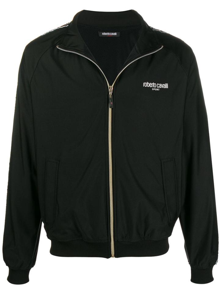 Roberto Cavalli Logo-trimmed Jacket - Black