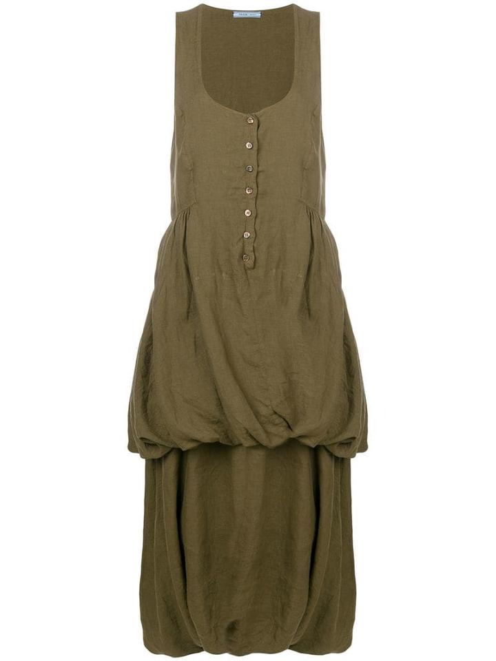 Prada Pre-owned Tiered Sleeveless Dress - Green