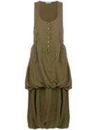 Prada Pre-owned Tiered Sleeveless Dress - Green