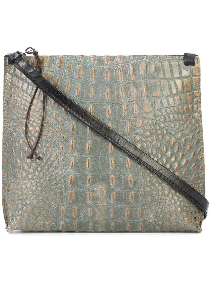 B May Embossed Crossbody Bag - Grey