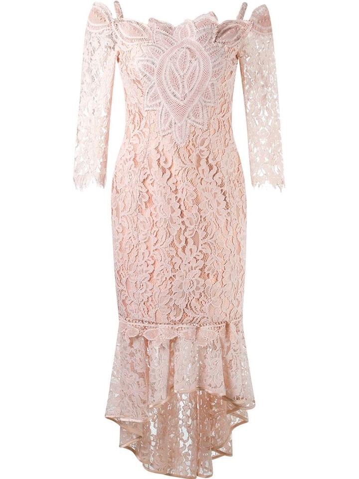 Martha Medeiros - Midi Lace Dress - Women - Silk/cotton - 40, Pink/purple, Silk/cotton