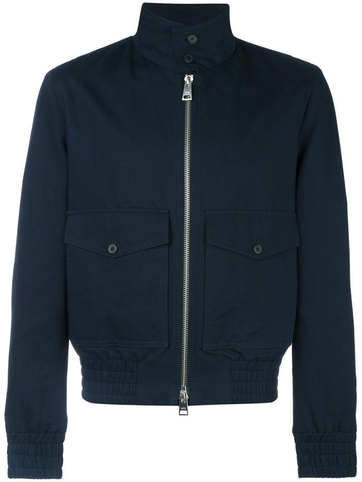 Ami Alexandre Mattiussi - High Collar Jacket - Men - Cotton/acetate - L, Blue, Cotton/acetate