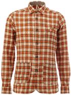Dnl Checked Longsleeved Shirt, Men's, Size: 41, Yellow/orange, Cotton/wool