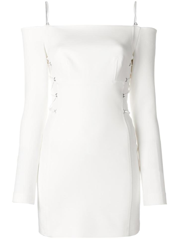 Dion Lee Lace Up Side Detail Fitted Dress - White
