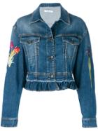 Vivetta Floral Embroidered Denim Jacket - Blue