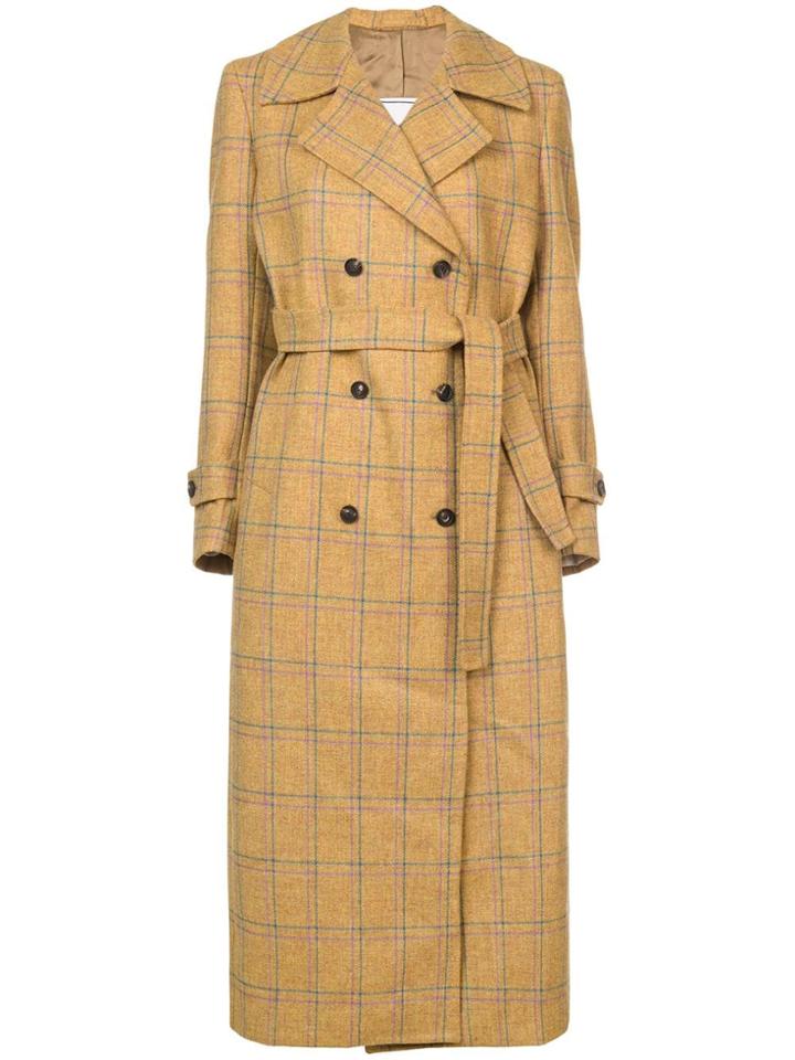 Giuliva Heritage Collection Checked Trench Coat - Yellow & Orange