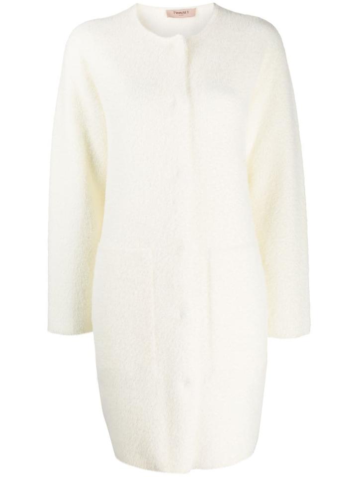 Twin-set Single-breasted Cardi Coat - White