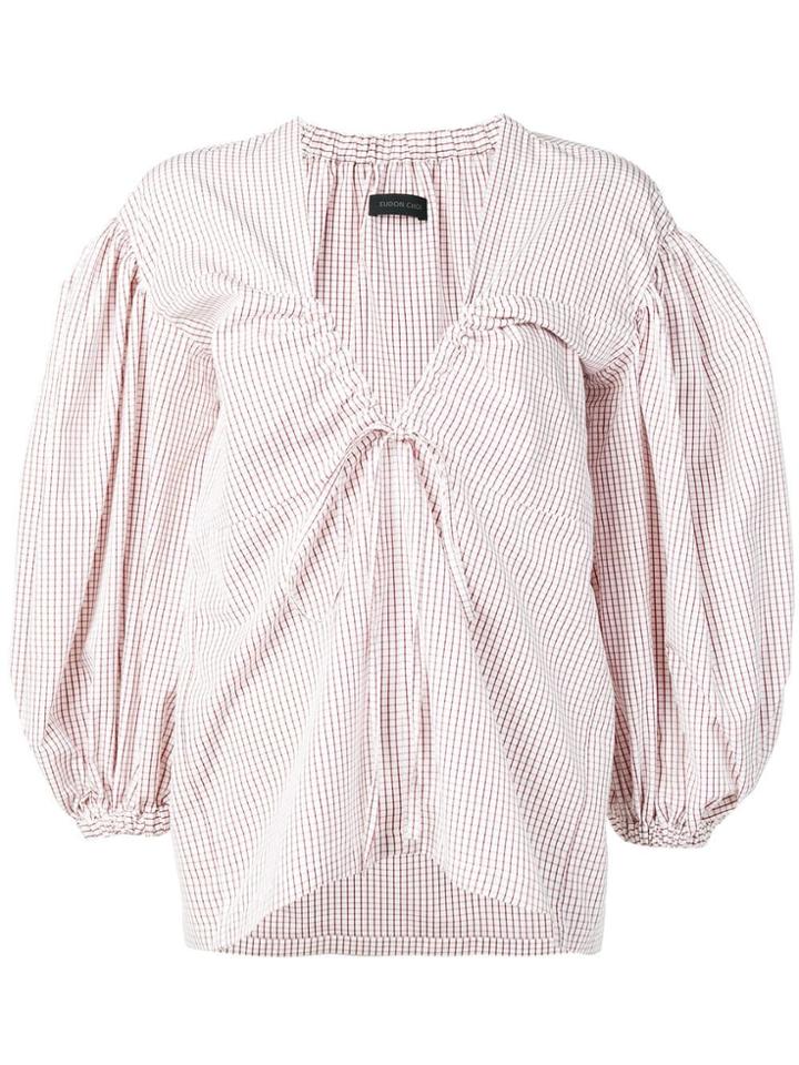 Eudon Choi Oversized Check Blouse - White