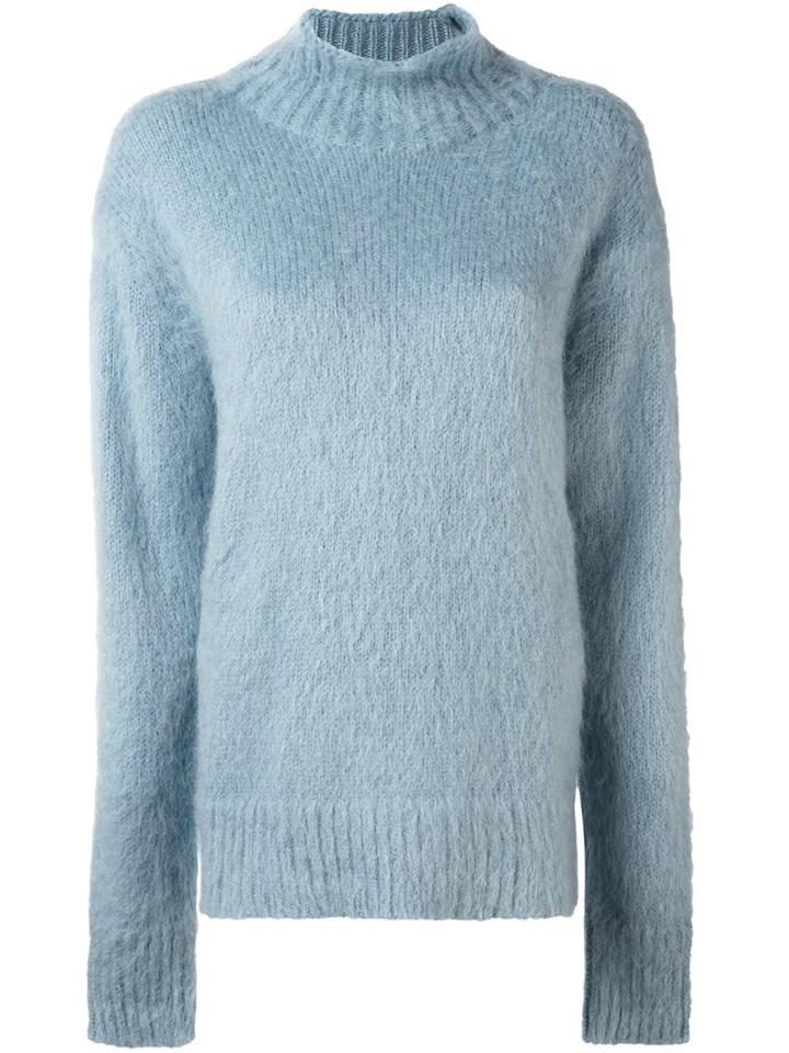 Msgm High Neck Jumper, Women's, Size: Medium, Blue, Acrylic/polyamide/mohair