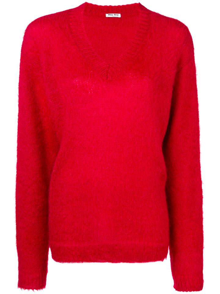 Miu Miu Knitted Jumper - Red