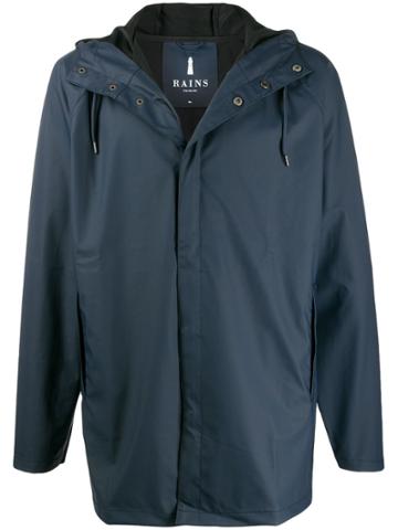 Rains Hooded Short Coat - Blue