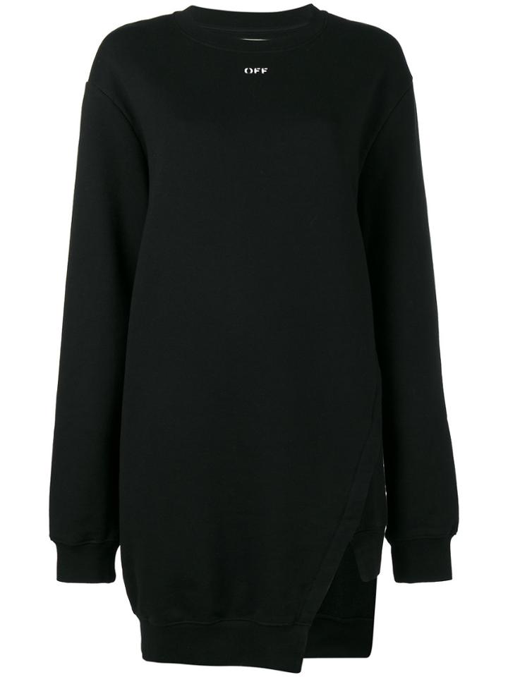 Off-white Black Oversized Sweatshirt Dress