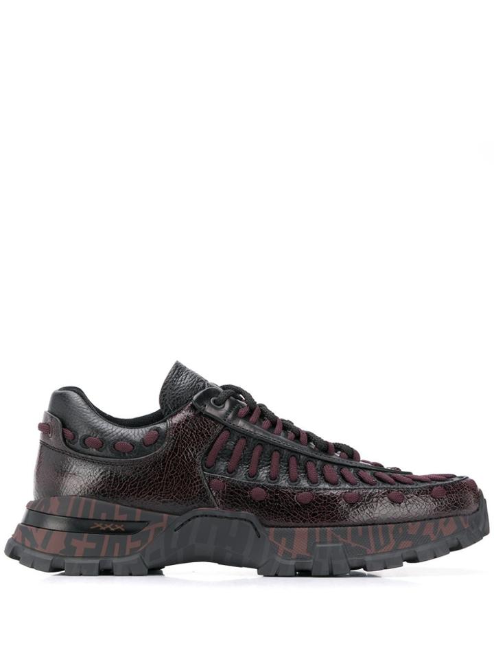 Ermenegildo Zegna Claudio Leather Sneakers - Purple