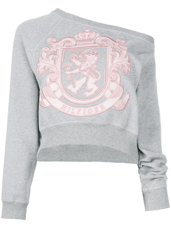 Tommy Hilfiger One Shoulder Sweatshirt - Grey