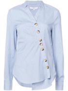 Tibi Jones Stripe Asymmetric Shirt - Blue