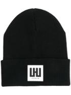 Les Hommes Logo Knitted Hat - Black