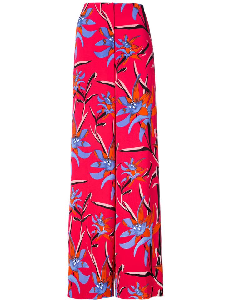 Dvf Diane Von Furstenberg Wide-leg Floral Trousers - Red