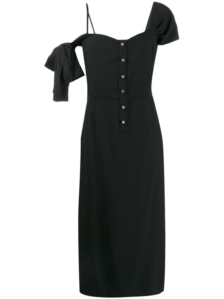 Prada Button Detailed Shift Dress - Black