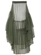 Barbara Bologna Tulle Detail Asymmetric Skirt - Green