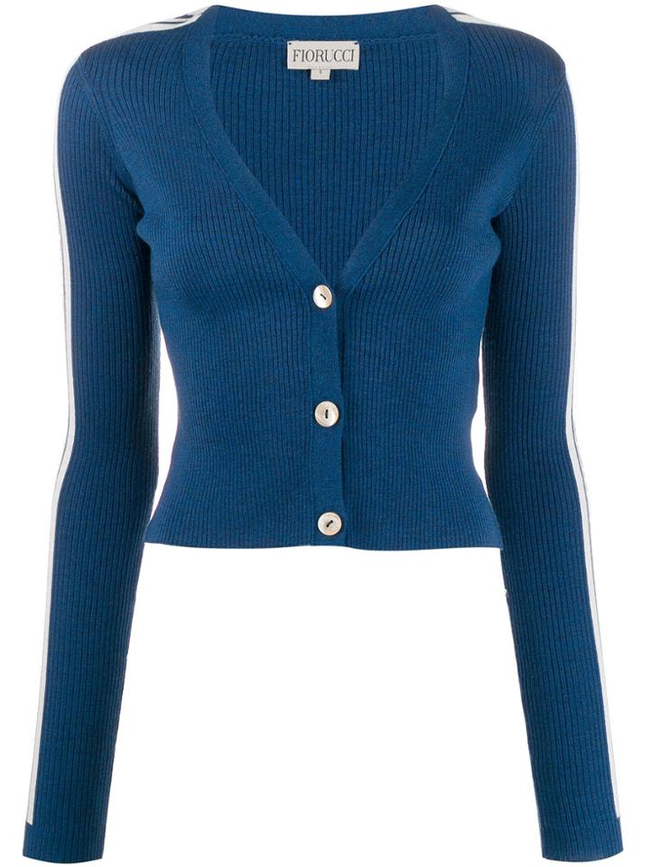 Fiorucci Logo Long-sleeve Cardigan - Blue