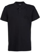 A.p.c. Embroidered Logo Polo Shirt, Men's, Size: Xl, Blue, Cotton/spandex/elastane