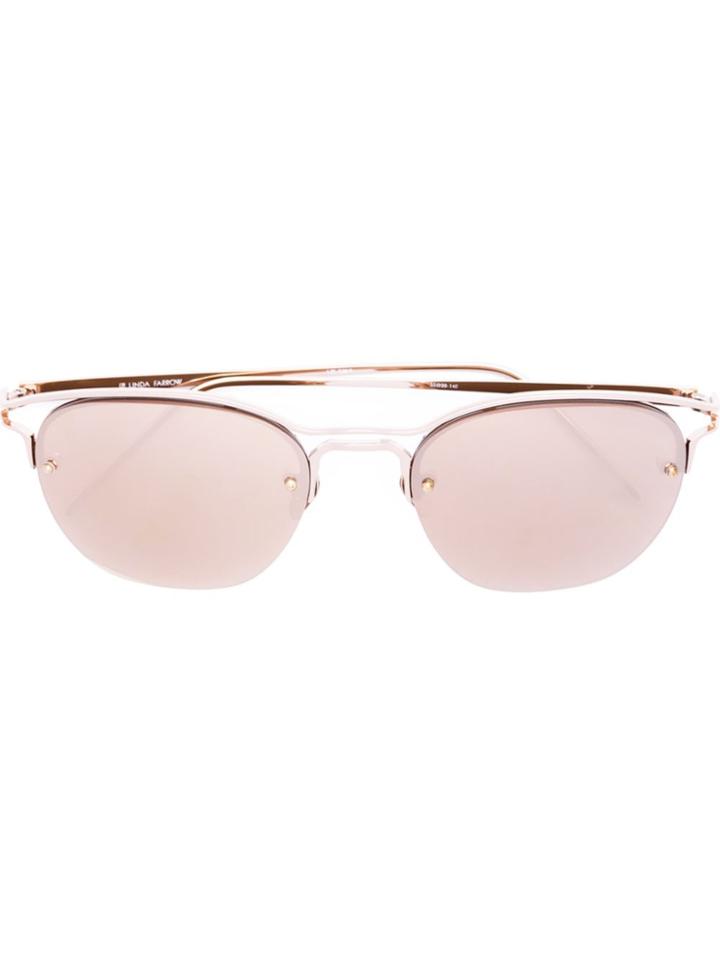 Linda Farrow Square Frame Sunglasses - Metallic