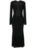 Roberto Cavalli Sheer Panel Dress - Black