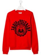 Zadig & Voltaire Kids Joe Graphic Print Jumper - Red
