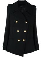 Alexandre Vauthier Double Breasted Coat, Women's, Size: Small, Black, Polyamide/polyester/viscose/wool