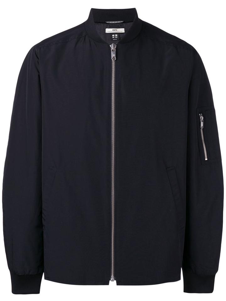Hope For Men - Zipped Bomber Jacket - Men - Cotton/polyamide/polyester/viscose - 48, Black, Cotton/polyamide/polyester/viscose
