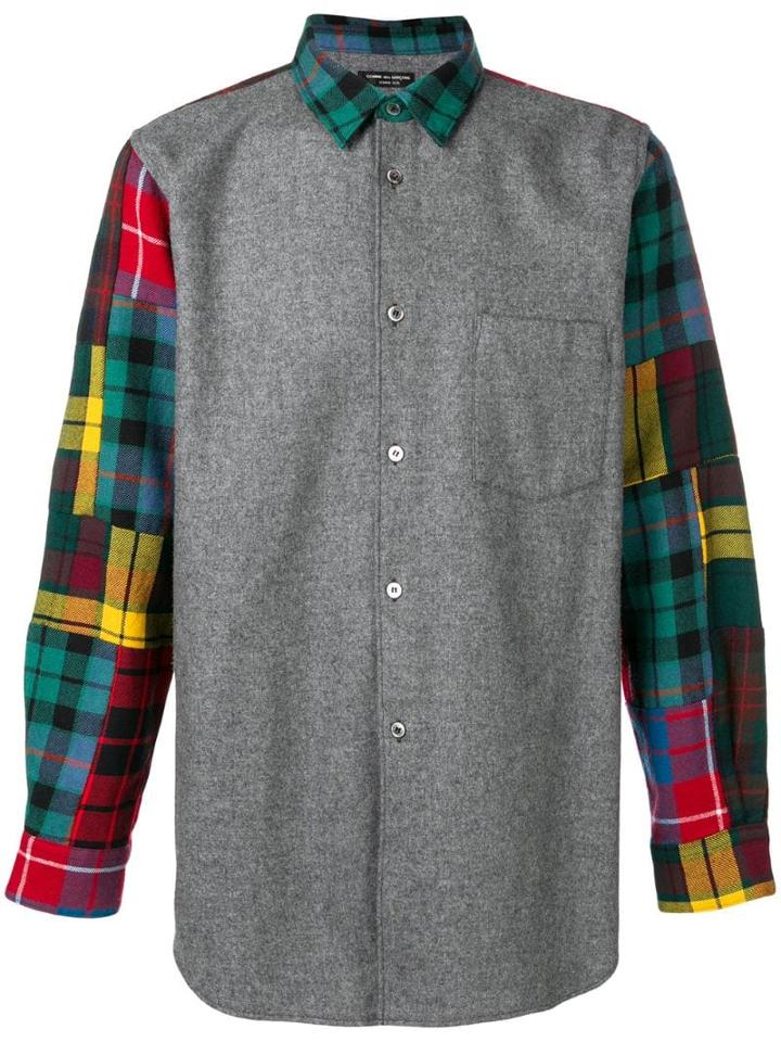 Comme Des Garçons Pre-owned Patchwork Plaid Shirt - Grey