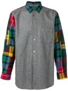 Comme Des Garçons Pre-owned Patchwork Plaid Shirt - Grey